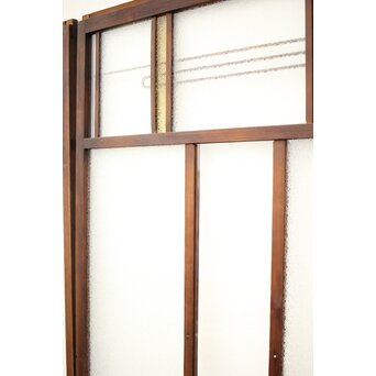 黄色と紫色ガラスの建具 2枚1組　GD1271Y 