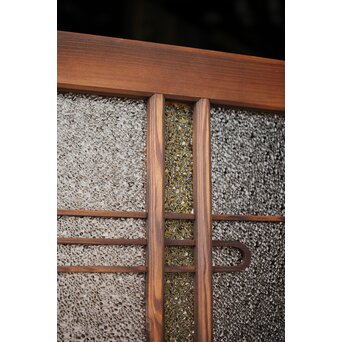 黄色と紫色ガラスの建具 2枚1組　GD1271Y 