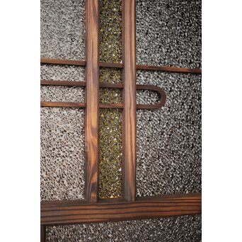 黄色と紫色ガラスの建具 2枚1組　GD1271Y 