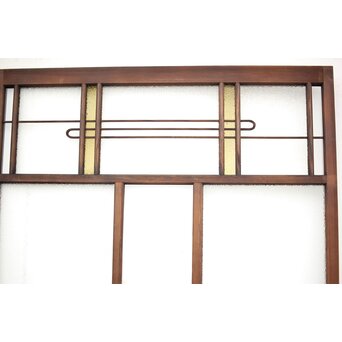 黄色と紫色ガラスの建具 2枚1組　GD1271Y 