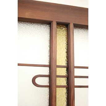 黄色と紫色ガラスの建具 2枚1組　GD1271Y 