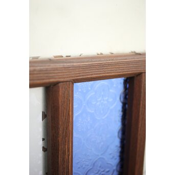 赤色ガラスの中型ガラス戸 2枚1組　GD1273 