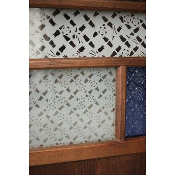 赤色ガラスの中型ガラス戸 2枚1組　GD1273 