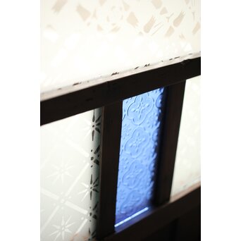 赤色ガラスの中型ガラス戸 2枚1組　GD1273 