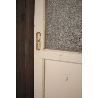 白いアンティークガラス戸　D180 