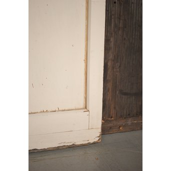 白いアンティークガラス戸　D180 