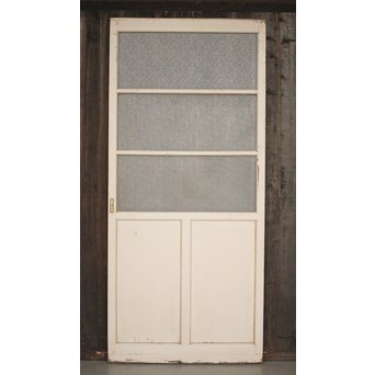 白いアンティークガラス戸　D180