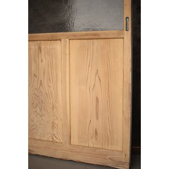 白いアンティークガラス戸　D180 