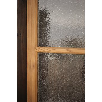 白いアンティークガラス戸　D180 