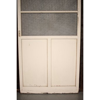 白いアンティークガラス戸　D180 