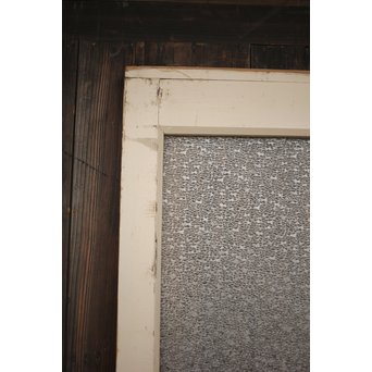 白いアンティークガラス戸　D180 