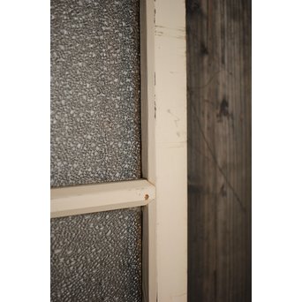 白いアンティークガラス戸　D180 