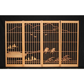 漁村図 書院 4枚1組　R2545