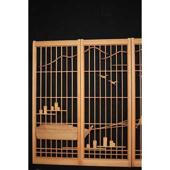 漁村図 書院 4枚1組　R2545 