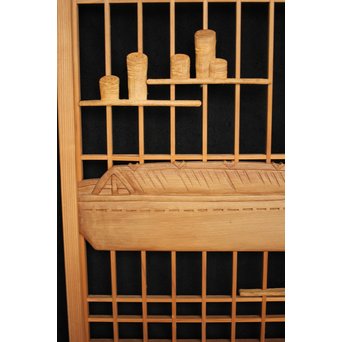 漁村図 書院 4枚1組　R2545 