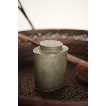 古錫 楕円茶壺　M192 