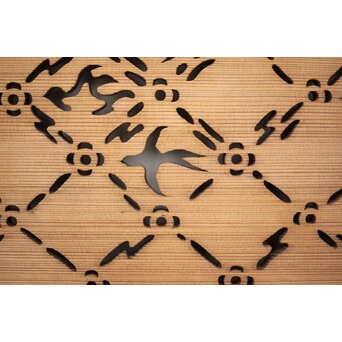 燕の七宝繋風透かし欄間　R2549 