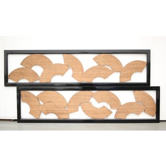 扇子の透かし欄間 2枚1組　R2550Y 