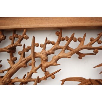 長尺 松竹梅深彫木彫欄間 2枚1組　R2551 