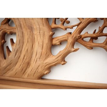 長尺 松竹梅深彫木彫欄間 2枚1組　R2551 