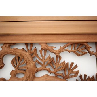 長尺 松竹梅深彫木彫欄間 2枚1組　R2551 