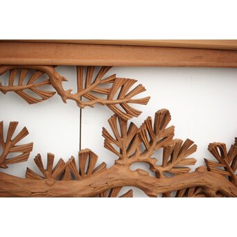 長尺 松竹梅深彫木彫欄間 2枚1組　R2551 