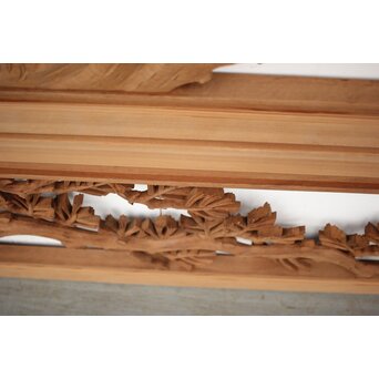 長尺 松竹梅深彫木彫欄間 2枚1組　R2551 