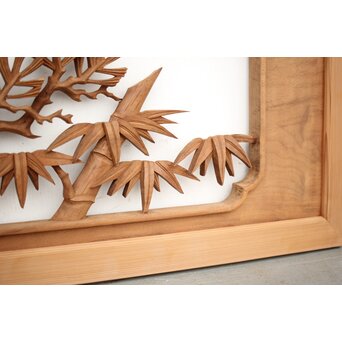 長尺 松竹梅深彫木彫欄間 2枚1組　R2551 