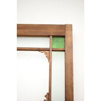 緑色ガラス玄関ガラス戸 2枚1組　GD1277Y 