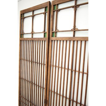 緑色ガラス玄関ガラス戸 2枚1組　GD1277Y 