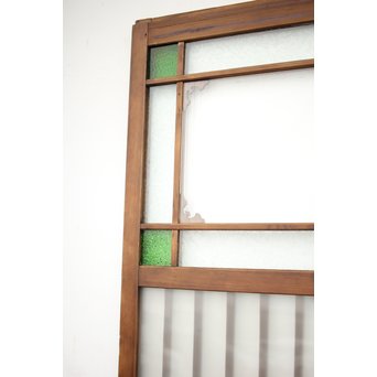 緑色ガラス玄関ガラス戸 2枚1組　GD1277Y 