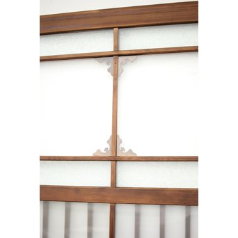 緑色ガラス玄関ガラス戸 2枚1組　GD1277Y 