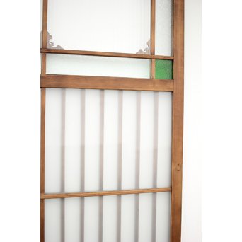 緑色ガラス玄関ガラス戸 2枚1組　GD1277Y 