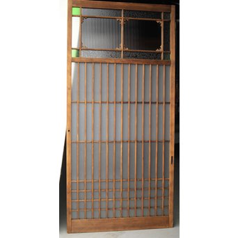 緑色ガラス玄関ガラス戸 2枚1組　GD1277Y 