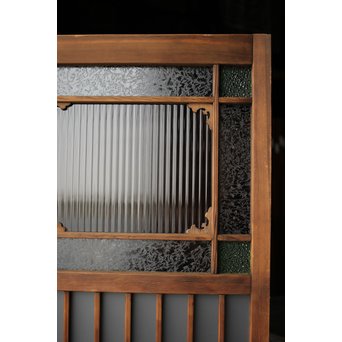 緑色ガラス玄関ガラス戸 2枚1組　GD1277Y 