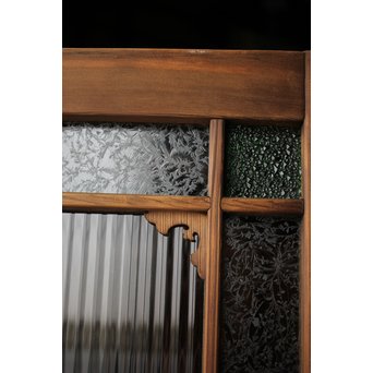 緑色ガラス玄関ガラス戸 2枚1組　GD1277Y 