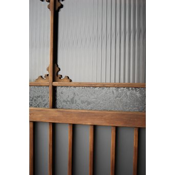 緑色ガラス玄関ガラス戸 2枚1組　GD1277Y 