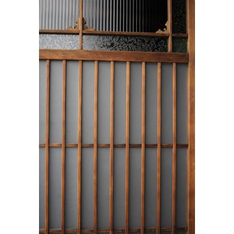 緑色ガラス玄関ガラス戸 2枚1組　GD1277Y 