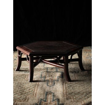 紫檀風上紅木 六角花台　X209 