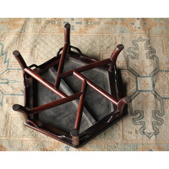 紫檀風上紅木 六角花台　X209 