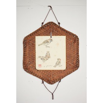 原自作 竹編色紙掛　U203 