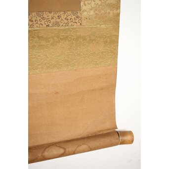 長涼作 農村図 絹本掛軸　Z207 