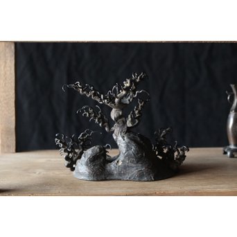 古銅 水晶台　M194 