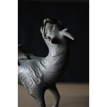 古銅 麒麟香炉　M195 