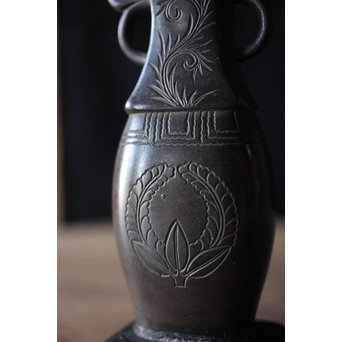 龍雲堂 古銅 花生/小花瓶　M196 