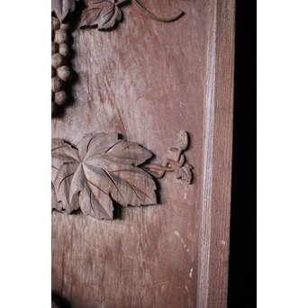 作家物 葡萄に栗鼠 木彫額　X211 