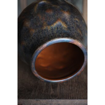 玉川堂 打出肌鎚起銅花瓶　M197 