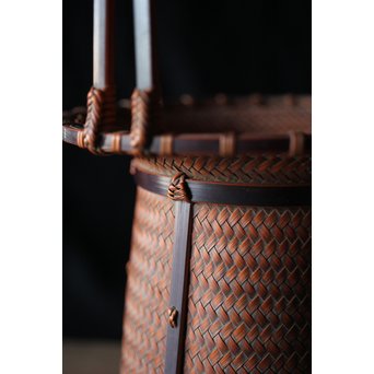 小菅吼月 竹編花籠　U205 