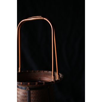 小菅吼月 竹編花籠　U205 