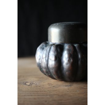 皆川堂 鎚起銅器 瓜型茶入　M198 